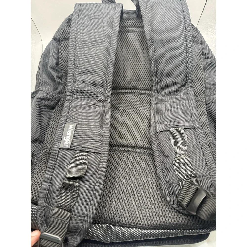 Wrangler Black Backpack Laptop School Travel Bag Multi Pocket Bookbag New